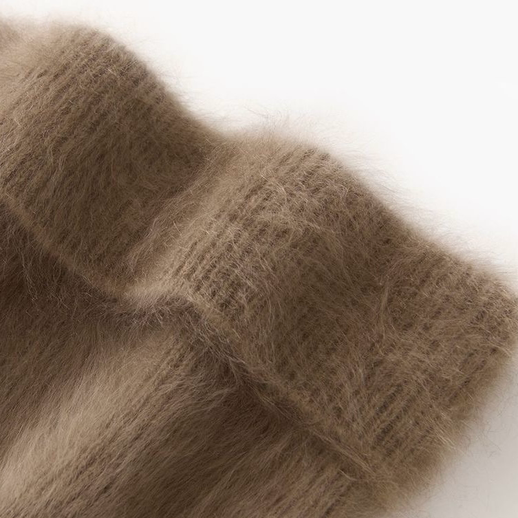 Close-up of soft brushed cashmere fibres